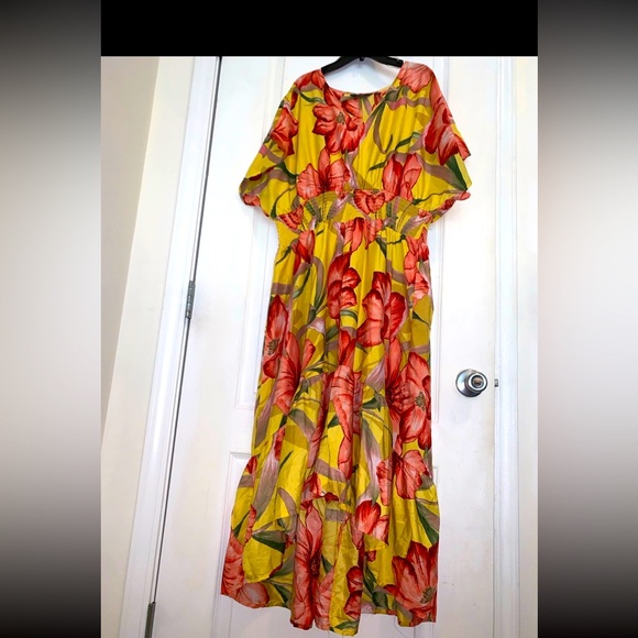 MAXI V NECK RUFFLE DARING DRESS - Picture 2 of 2